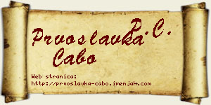 Prvoslavka Cabo vizit kartica